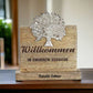 einzugsgeschenk "Willkommen" 16x15x4,5 cm personalisiertes Geschenk