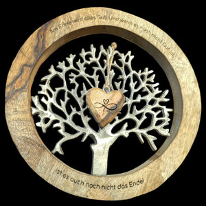 personalisierte Wanddeko Lebensbaum 25cm im gravierten Holzrahmen