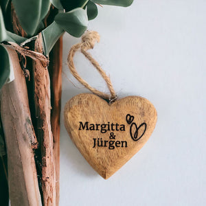 Anhänger Holzherz aus Mangoholz natur