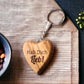 Schlüsselanhänger Herz 5 cm aus Olivenholz personalisiertes Geschenk