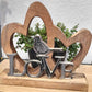Herzen mit Vogel "Love" 26x23x5 cm personalisiertes Geschenk