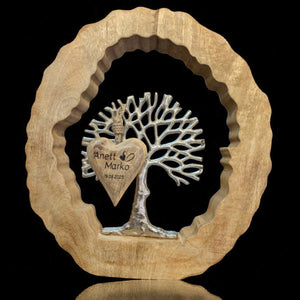personalisierter Lebensbaum 37x38x5 cm mit graviertem Herz