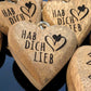 personalisiertes Holzherz 4cm mit Wunschgravur