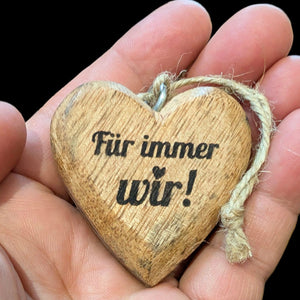 personalisiertes Holzherz 4cm mit Wunschgravur