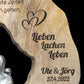 personalisiertes Liebespaar sitzend  33cm Hochzeitsgeschenk mit Gravur