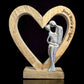 personalisiertes Liebespaar im Holzherz 24x27x5 cm Hochzeitsgeschenk