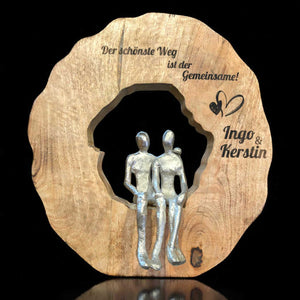 personalisiertes Liebespaar sitzend  33cm Hochzeitsgeschenk mit Gravur