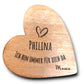 personalisiertes Herz aus Mangoholz 10cm - Deko zum Hinstellen