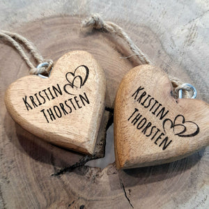 personalisiertes Holzherz 4cm mit Wunschgravur