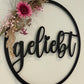 Wanddeko geliebt 39cm schwarz