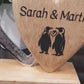personalisiertes großes Metallherz mit Herz aus Holz 26cm