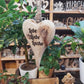 Holzherz mit Juteschnur 10x15x2 cm personalisiertes Geschenk
