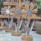 Blume aus Metall mit Holz Blüten zum Hinstellen 24cm groß | Blumengeschenk