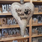 Holzherz mit Juteschnur 10x15x2 cm personalisiertes Geschenk