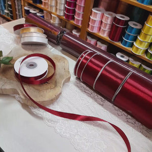 Satinband 12 mm x 25 m bordeaux