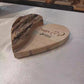 personalisiertes Holzherz mit Rinde 15cm - mit Gravur zur Hochzeit