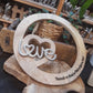 Wanddeko Holzkreis "Love" 22cm als Türschild oder Wanddeko mit Gravur