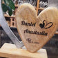 Deko Aufsteller großes Metallherz mit Herz aus Holz 26cm