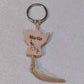Personalisierter Schlüsselanhänger Holz Engel mit Lederband