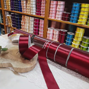 Satinband 38 mm x 25 m Bordeaux