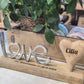 Holzherz Schriftzug "Love" 25x12x5 cm personalisiertes Geschenk