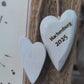 Fotorrahmen 13x18 cm aus Holz mit 2 Herzen - mit Gravur