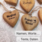 Holzherz 4x4x2 cm Anhänger mit 2-seitiger Gravur personalisierbar
