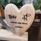 personalisiertes großes Metallherz mit Herz aus Holz 26cm
