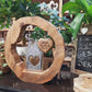 Holzkreis Dekohäuschen 27x27x4 cm personalisiertes Geschenk
