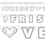 Textkette frisch verheiratet,frisch verheiratet,Hochzeits-Dekoration,Just married deutsch,Girlande Hochzeit,Hochzeitsgirlande,Raumdekoration Hochzeit