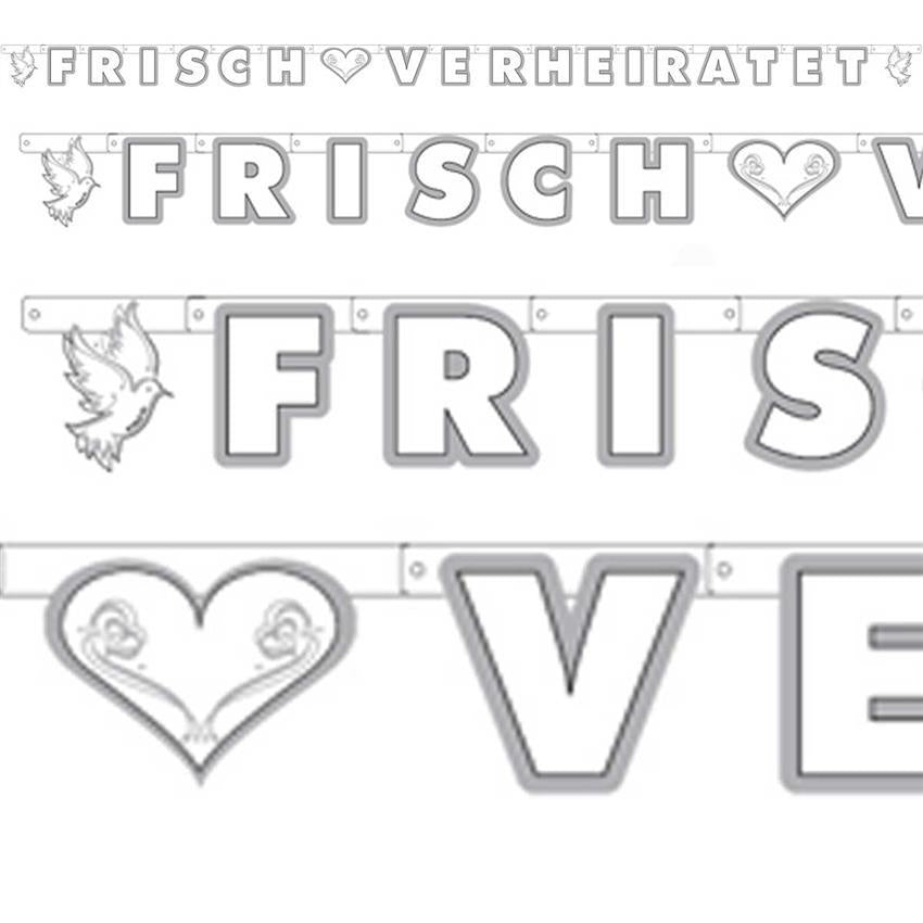 Textkette frisch verheiratet,frisch verheiratet,Hochzeits-Dekoration,Just married deutsch,Girlande Hochzeit,Hochzeitsgirlande,Raumdekoration Hochzeit