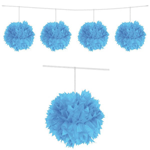 PomPom Girlande hellblau 12cm/3m