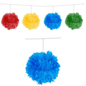 PomPom Girlande bunt  12cm/3m